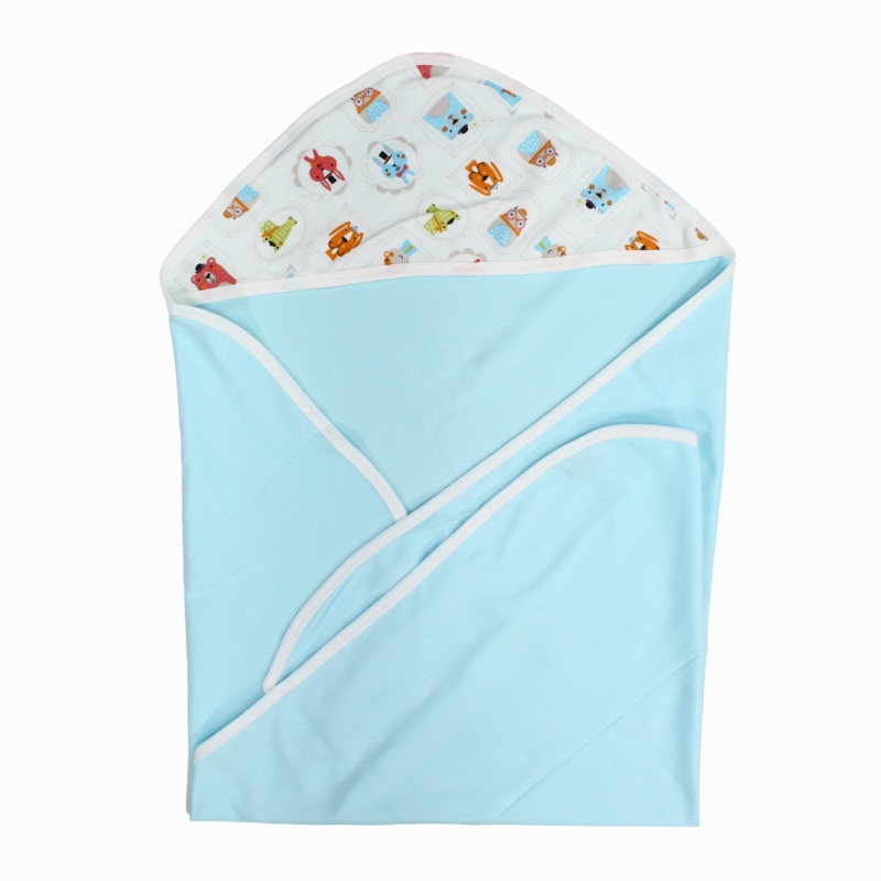 Baby Blanket  Aqua with Faces Design