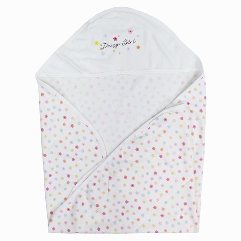 Baby Blanket  Off White with Daisies Design