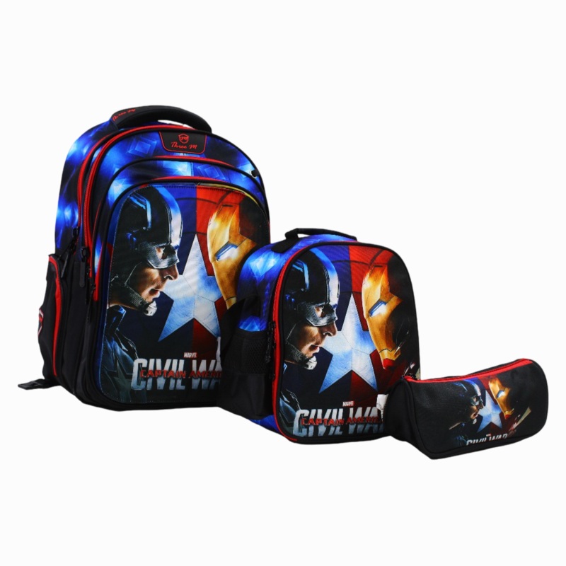 Captain America School Set 3 Faces in 1  17 Inches