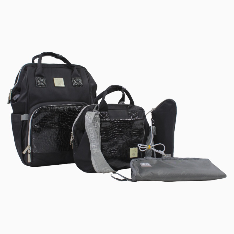 Lequeen Diamond 7TH Special Edition Soft Waterproof Original Diaper Bag - Black