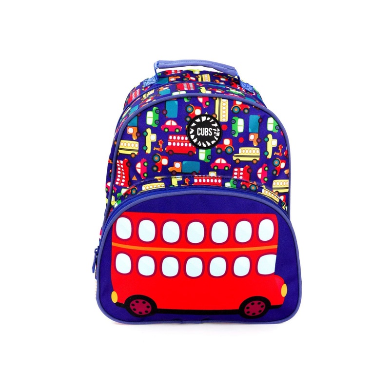 Cubs Cheerful School Bus Print Preschool Backpack  16 Inches