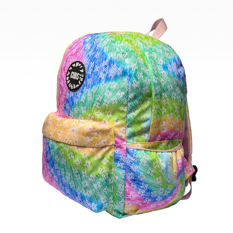 Cubs Pastel Tie Dye Flowers Backpack  16 Inches