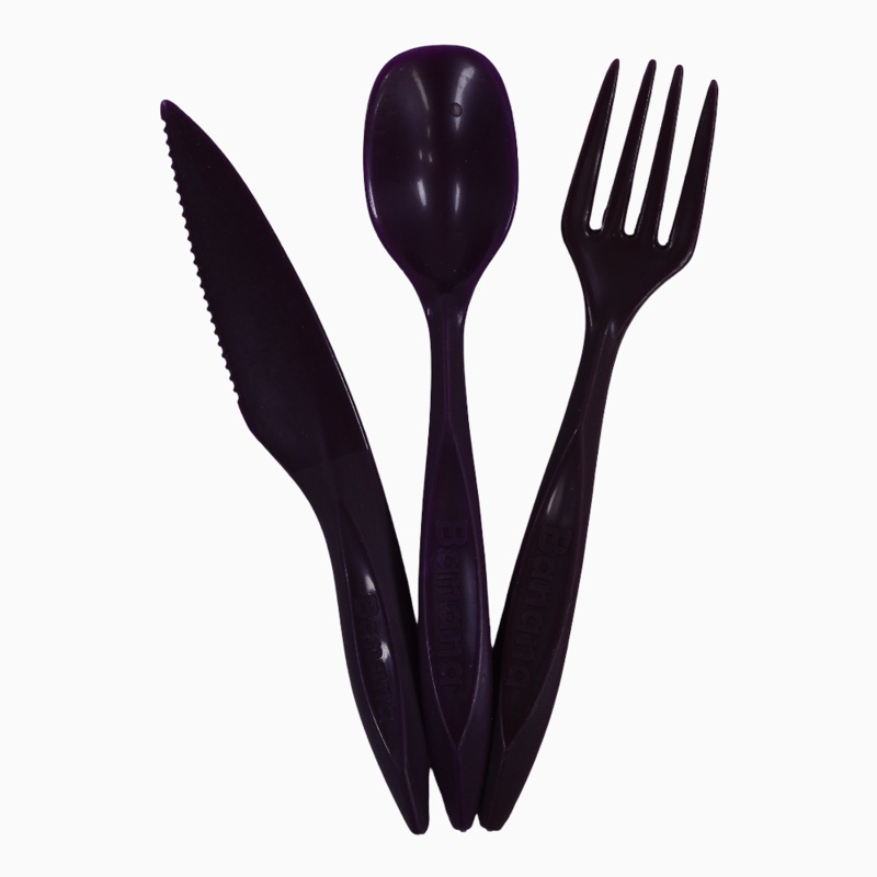 Plastic Cutlery Set  Purple