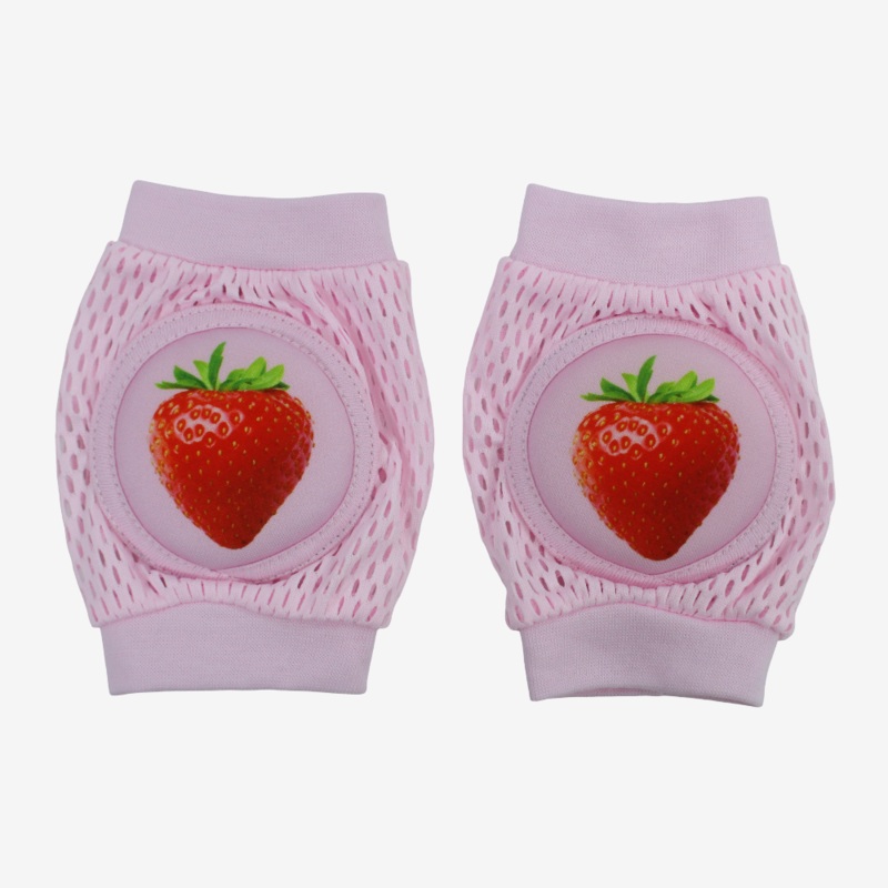 Baby Knee Mesh Pads  Pink with Strawberry Design