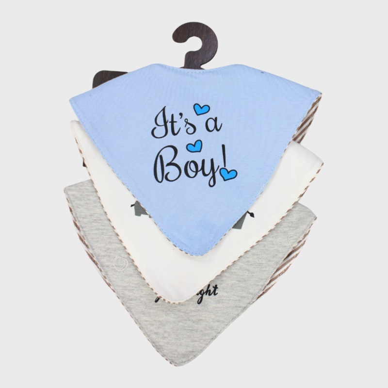 Bibs Baby Boys Cotton Bib Set  Oh Baby, Its a Boy (Pack of 3, Scarf Style)