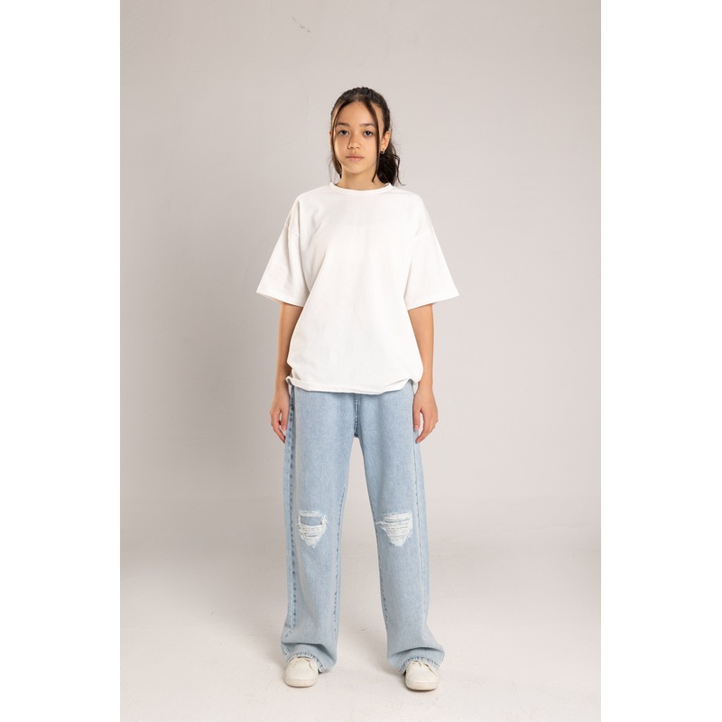 Ripped Wide-Leg Jeans|L.Jeans|16-17Y