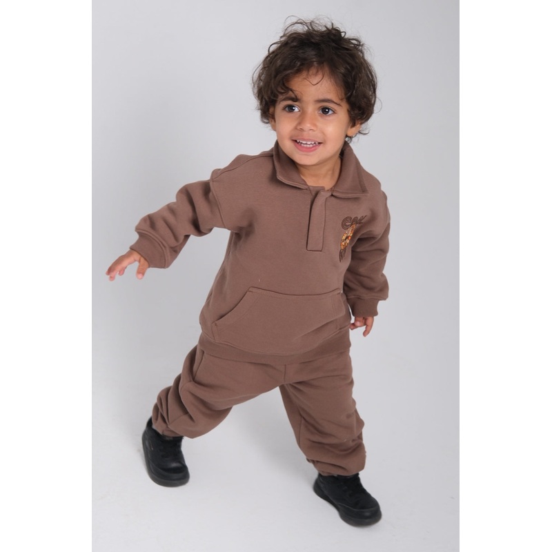 Unisex Cool Kid Brown 2-Piece Outfit Set