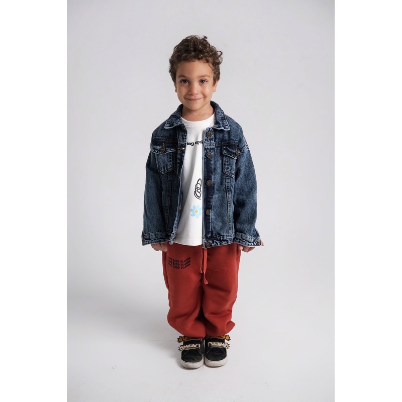 Unisex Navy Long-Sleeved Jean Jacket