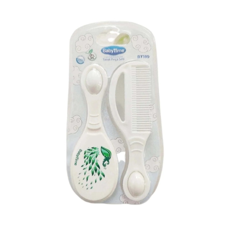 Baby Time Brush and Comb Set  White