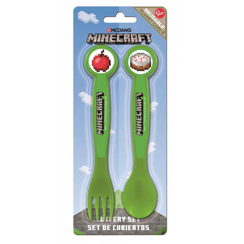 Stor Minecraft Children's Cutlery Spoon Fork Set