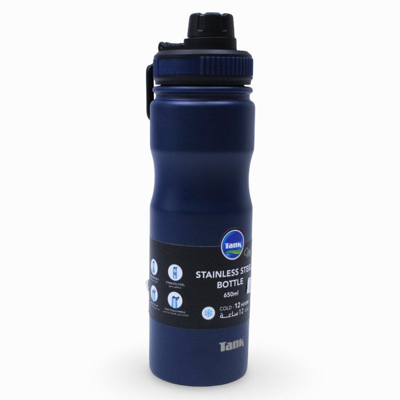 Tank Stainless Steel Insulated Bottle 650ml  Navy Blue