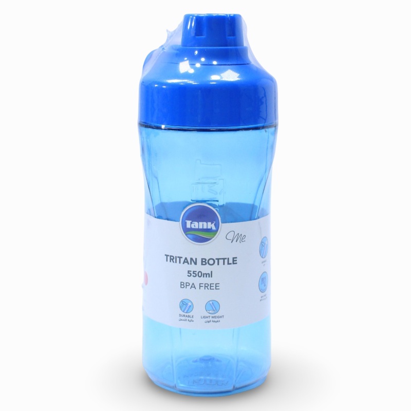 Tank Tritan Water Bottle  550ml  Blue