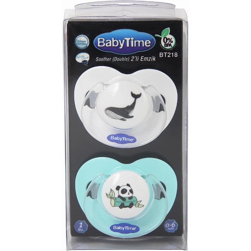Baby Time Silicone Soother Set Assorted Colors  Pack of 2