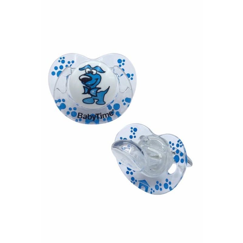Baby Time Silicone Soother - White/Blue