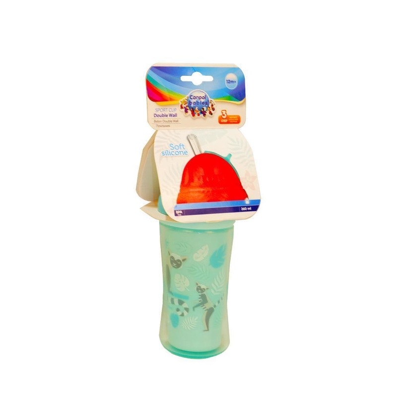 Canpol Babies Children Drinking Cup With Soft Straw / Double Wall / 260 ml (+12)