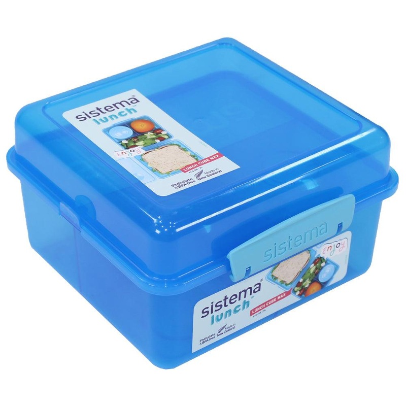 Sistema Lunch Boxes 2L Bento Cube Max With Yoghurt Container