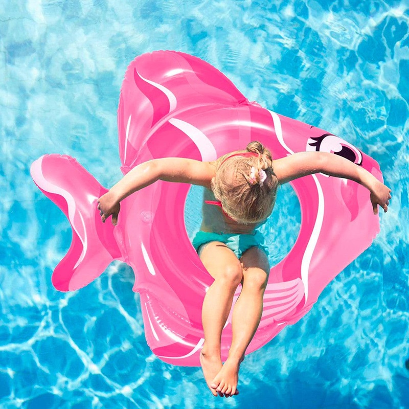 31 Pink Inflatable Fish Children's Swim Ring