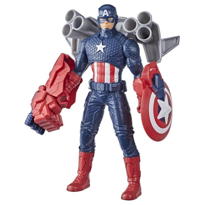 Hasbro Marvel 9.5-Inch Scale Collectible Super Heroes and Villains Action Figure Toy Captain America and 3 Accessories,
