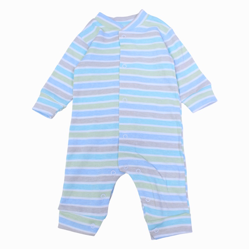 Unisex Striped Cotton Footless Onesie