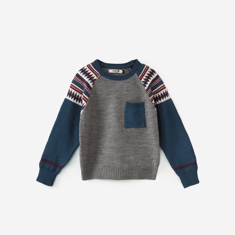 Warm Long-Sleeved Pullover|Grey|10-11Y