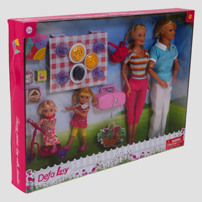 Defa Lucy Play Set Happy Family  4 Dolls with Picnic Accessories