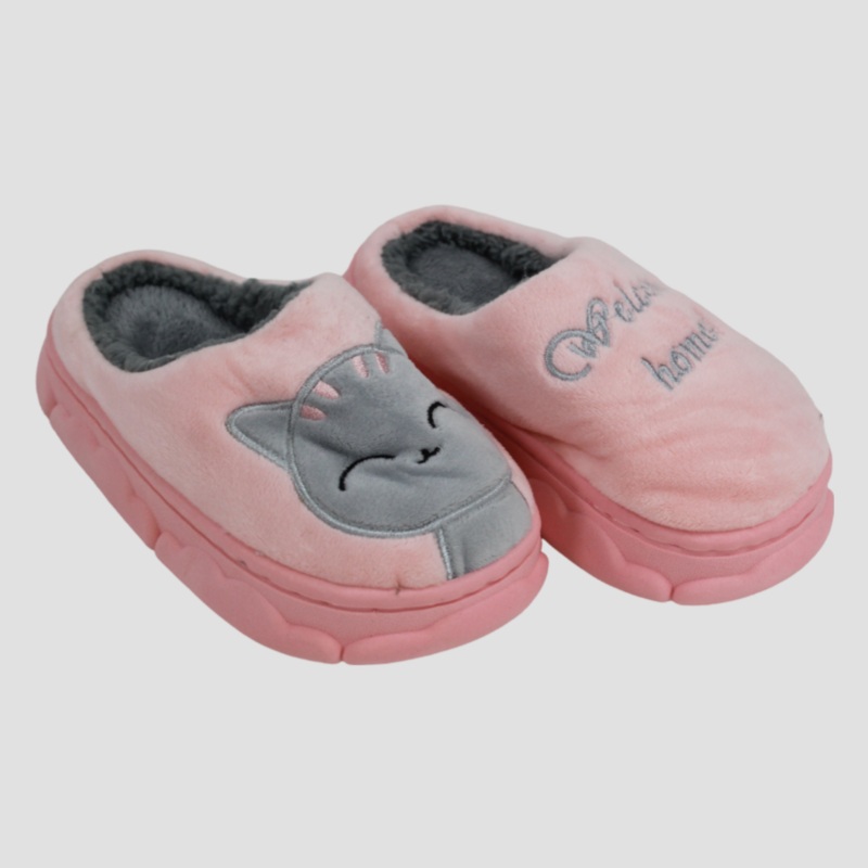 Sleepy Cat Soft Slippers|Pink|25-26|27-28|29-30|31-32|33-34|35-36