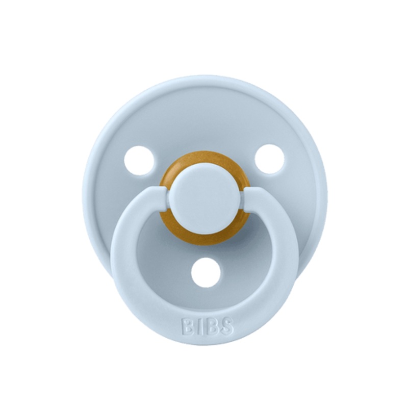 BIBS Color Pacifier 1-Pack Round Latex - Size 2  Baby Blue