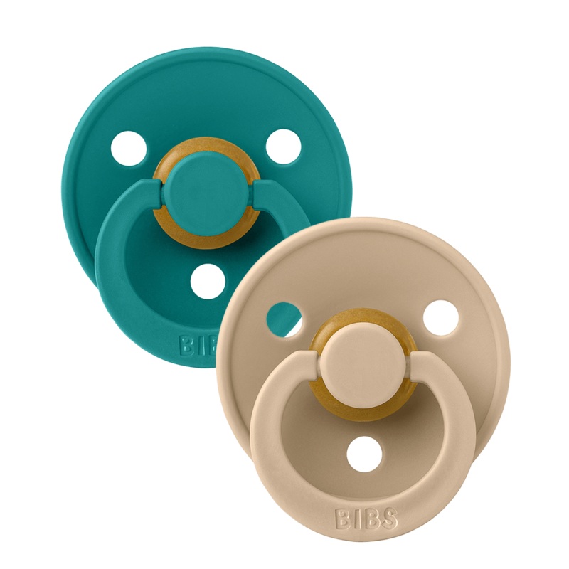 BIBS Color Pacifier 2-Pack Latex - Size 1  Taupe/Scuba