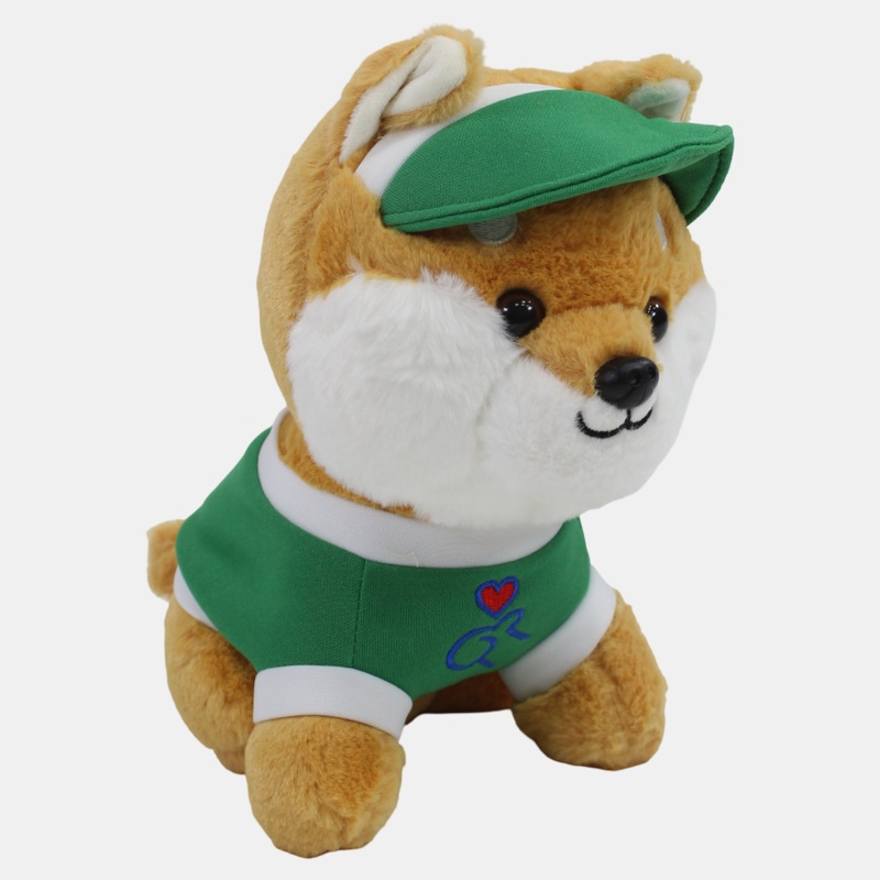 Corgi Plush Toy  22cm - Green Outfit