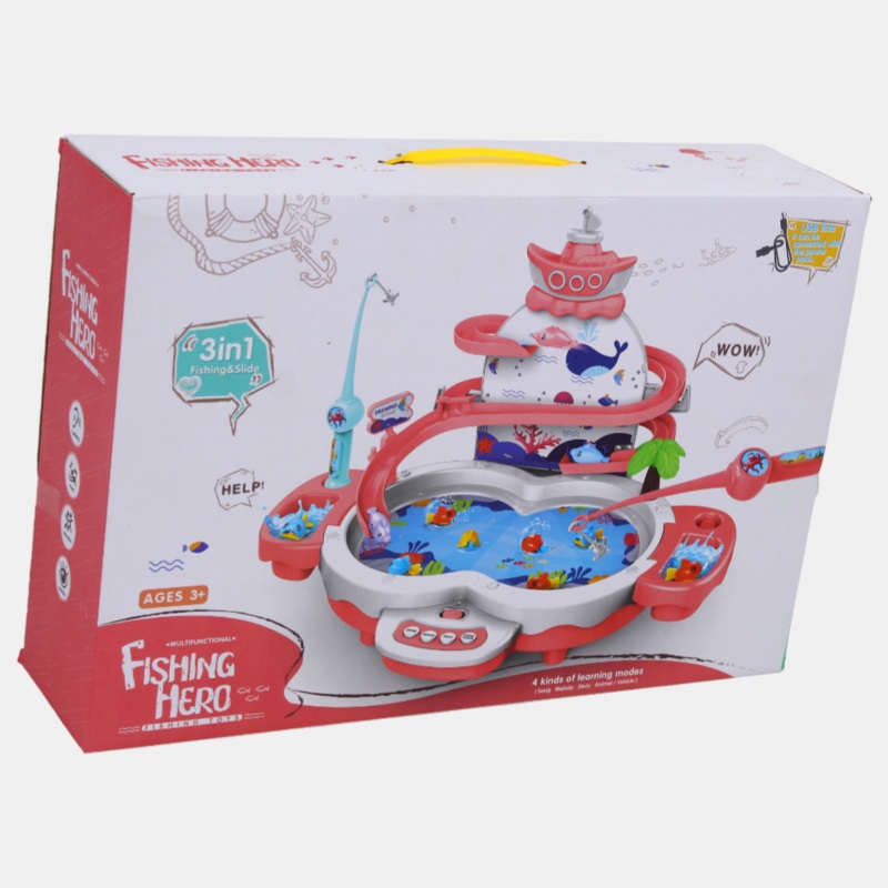 Cute Stone Fishing Game  Interactive Toy for Kids (Red)