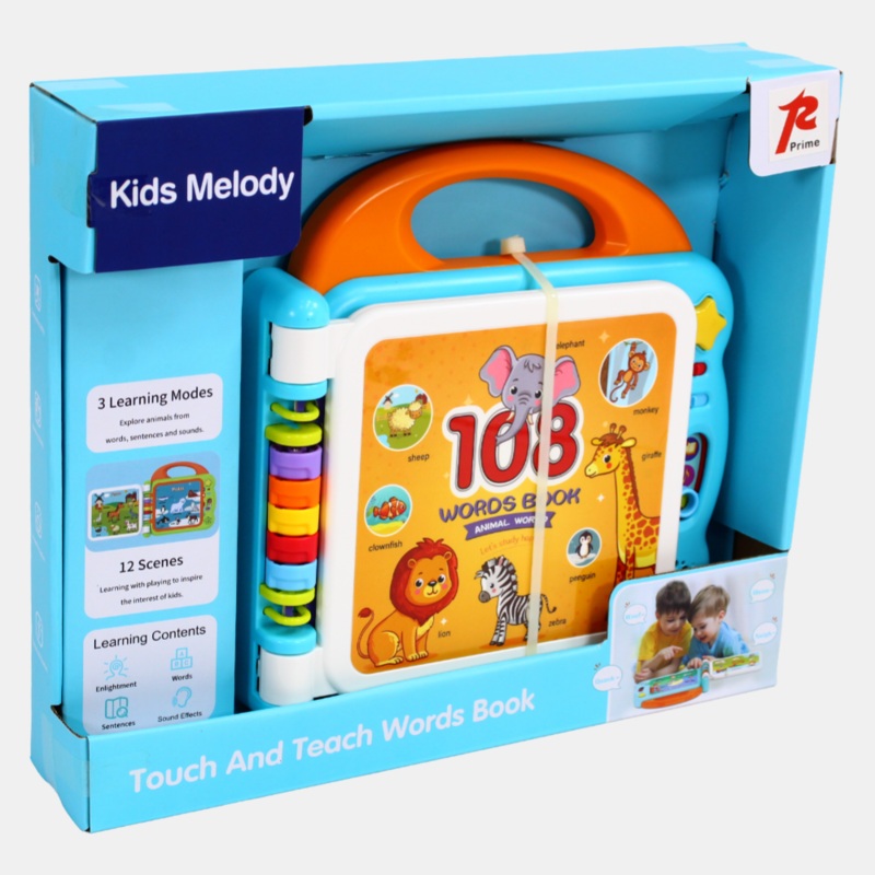 Interactive Touch & Teach Learning Book  108 English Words & Animal Sounds