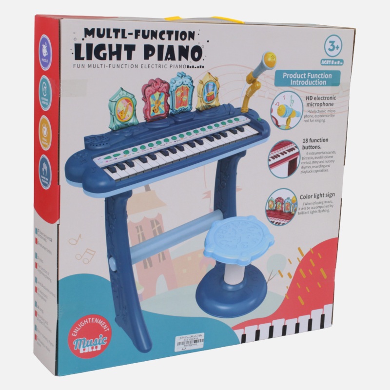 Multi-Function Light Piano with Chair  Blue
