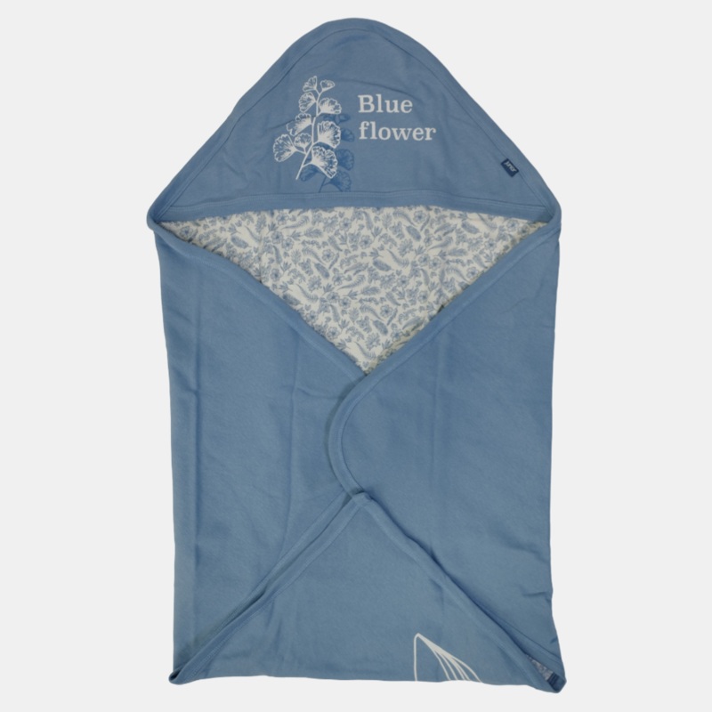 Blue Flower Baby Blanket|White*Babyblue