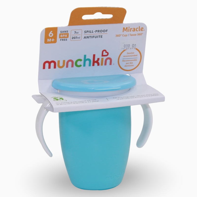 Munchkin Miracle 360 Trainer Cup with Lid 7 oz - Blue 6 months +
