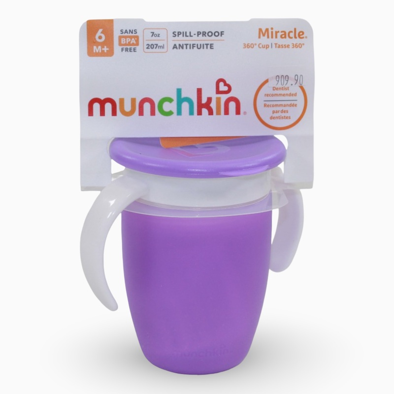 Munchkin Miracle 360 Trainer Cup with Lid 7 oz - Purple 6 months +