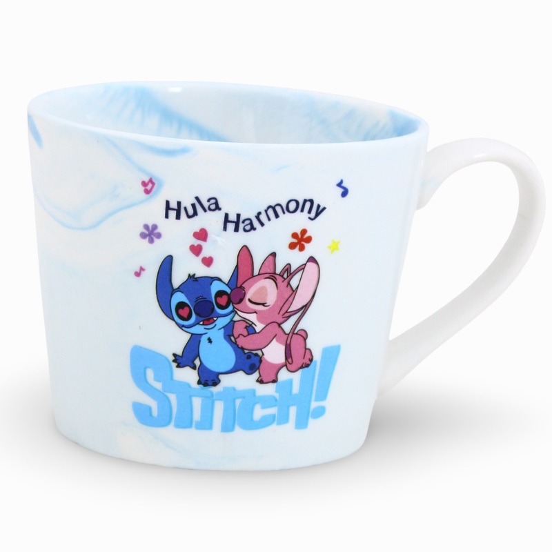 Porcelain Mug  Baby Blue with Stitch Design