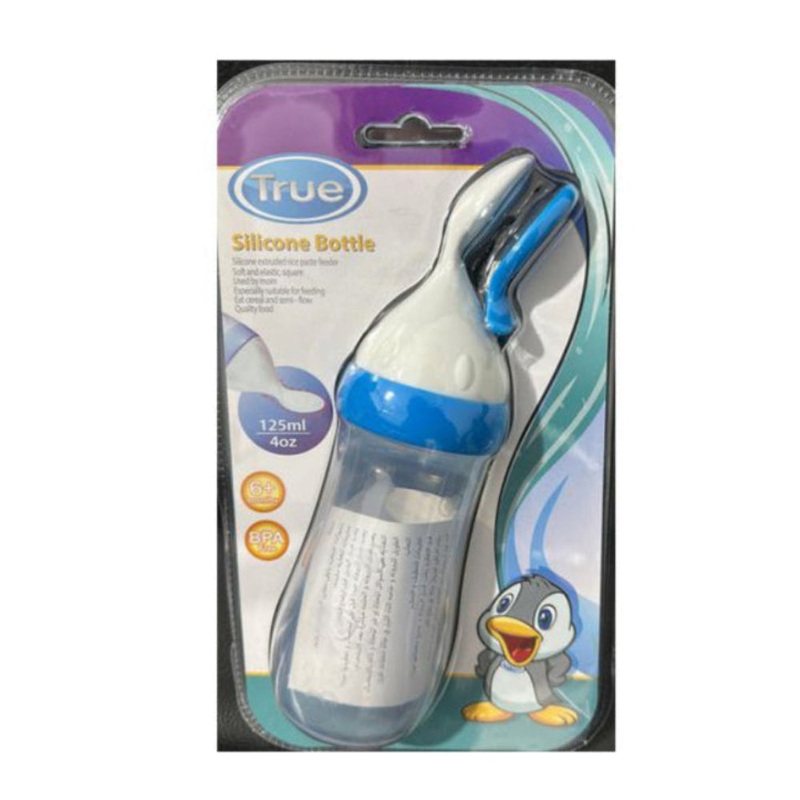 True Bottle with Silicone Spoon 125ml  Blue