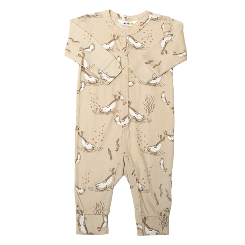 Joha Bamboo Beige AOP Onesie|50|60|70|80|90