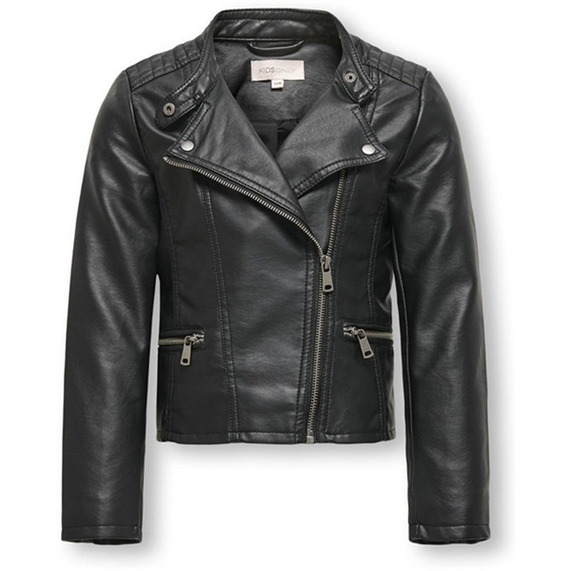 Kids ONLY Black Freya Faux Lder Biker Jacket Noos