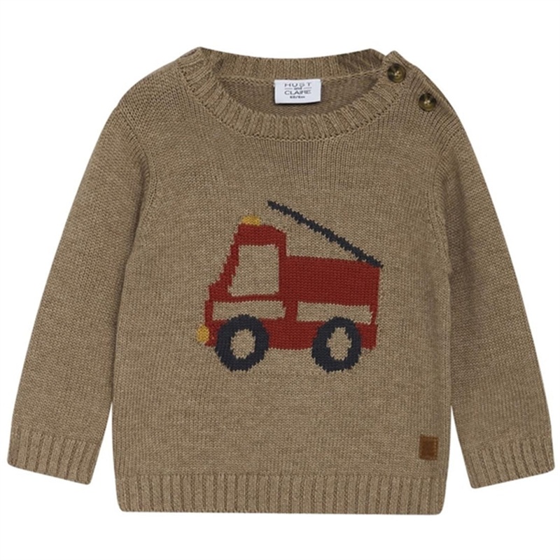 Hust \u0026 Claire Baby Deer Brown Melange Pilou Pullover