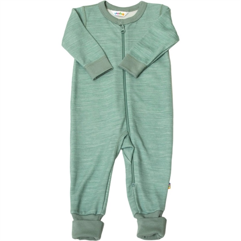 Joha Wool\/Bamboo Green YD Onesie with 2-in-1 Foot
