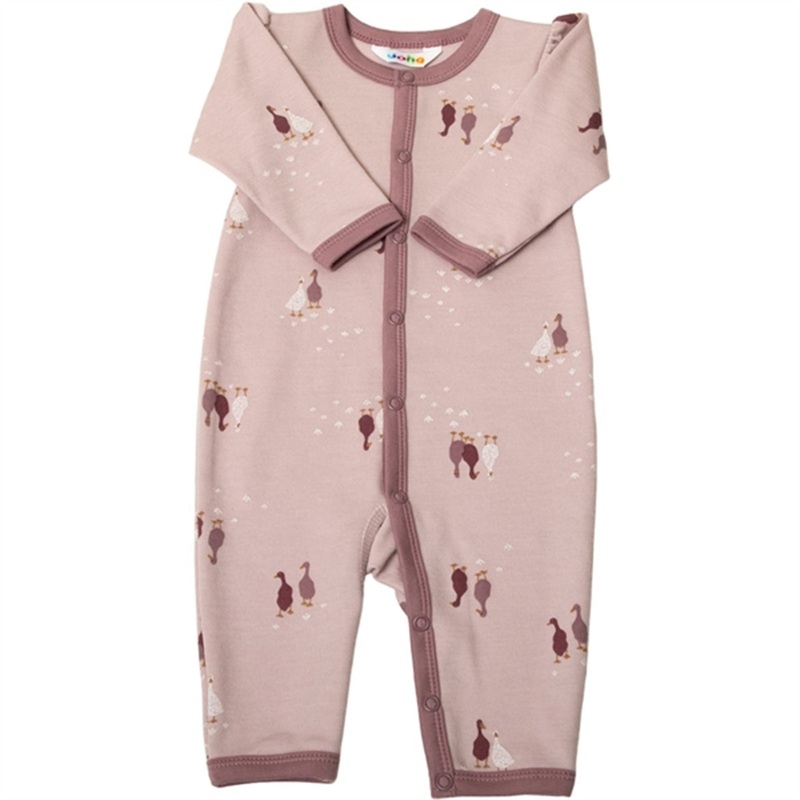Joha Wool\/Cotton Rose AOP Onesie