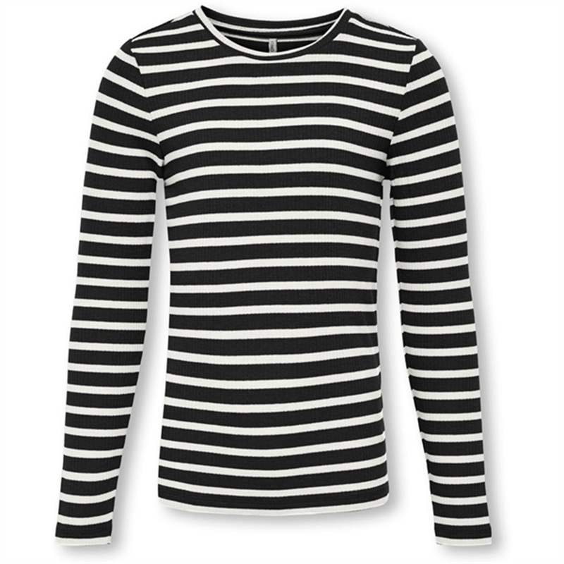 Kids ONLY Black\/Cloud Dancer Luna O-Neck Blouse