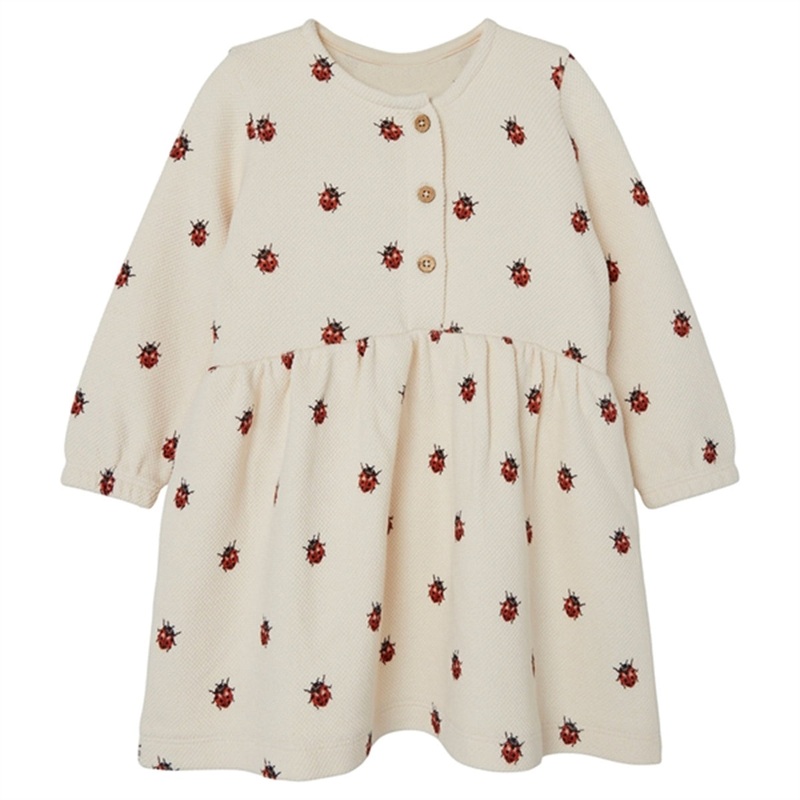 Lil'Atelier Whitecap Gray Ladybugs Ronja Sweat Dress