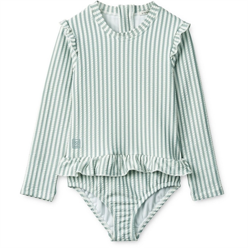 Liewood Sille Swimsuit Y\/D Stripe: Sea Blue\/White