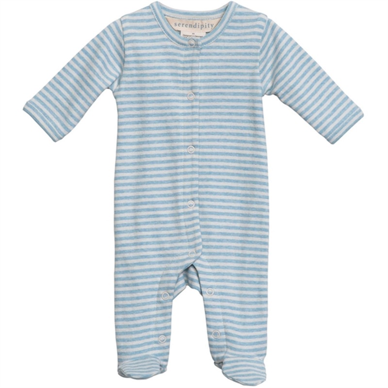 Serendipity Aqua\/Ecru Newborn Stripe Suit