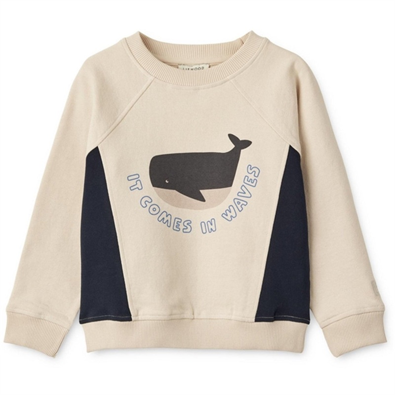 Liewood It Comes In Waves\/Sandy Aude Placement Sweatshirt