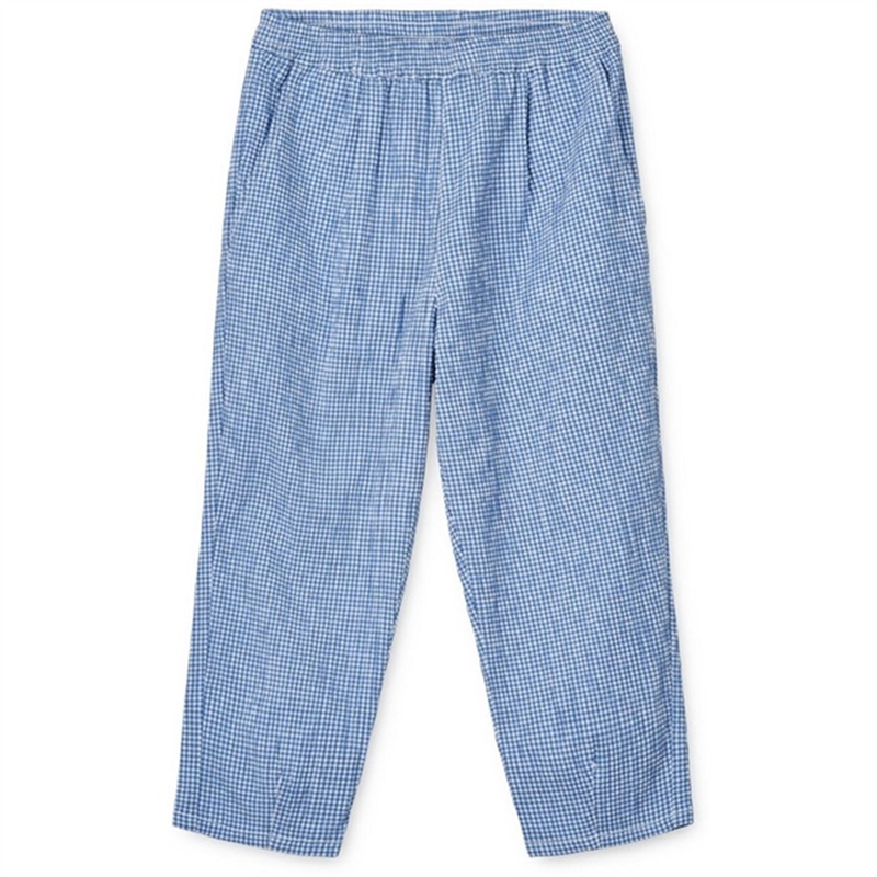 Liewood Y\/D Check Riverside\/Crisp White Birger Seersucker Check Pants