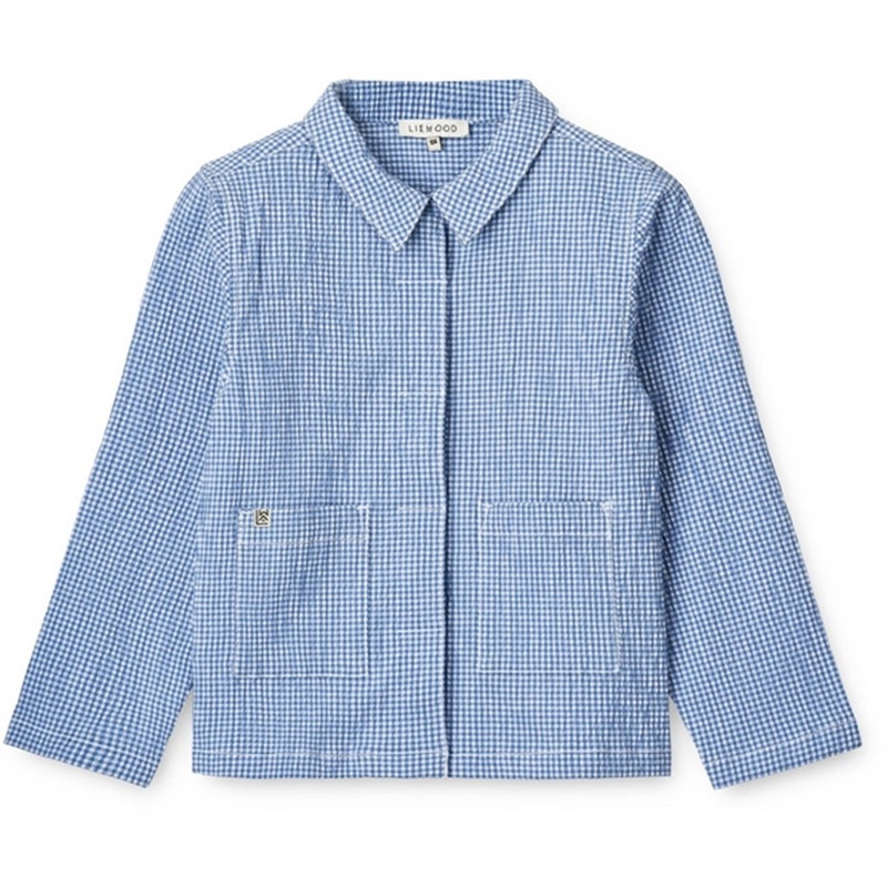 Liewood Y\/D Check Riverside\/Crisp White Kory Seersucker Check Shirt