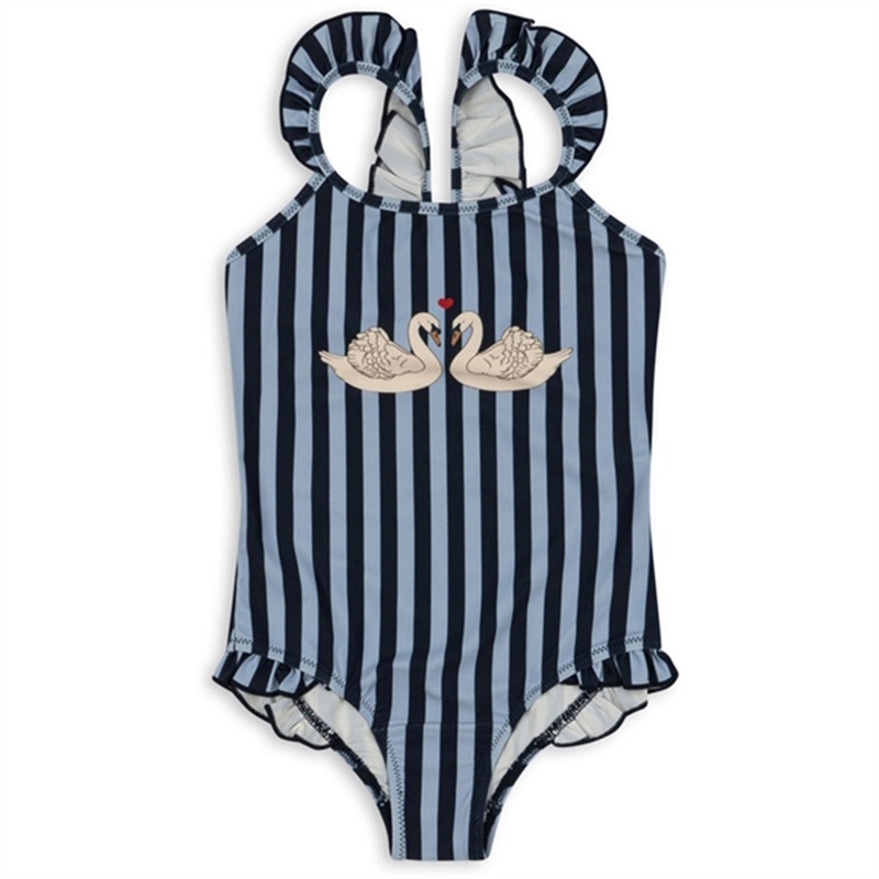 Konges Sljd Navy Stripe Dea Frill Swimsuit